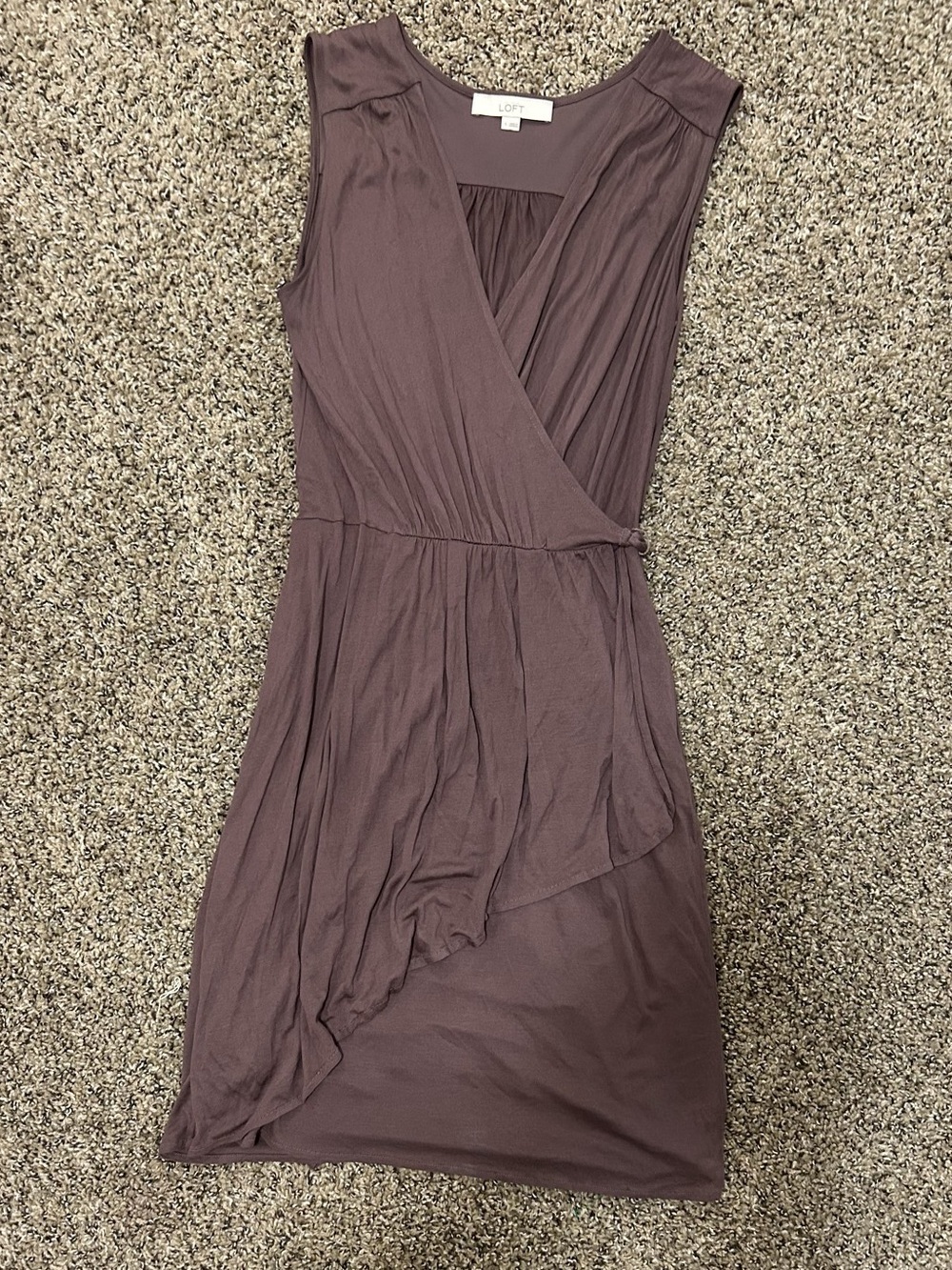 LOFT Wrap Midi Dress in Purple Size Small Like New